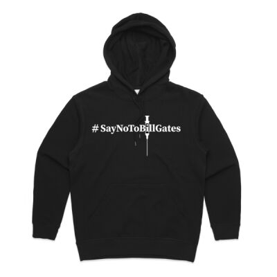 # SAY NO TO BILL GATES - WOMENS HOODIE - FRONT PRINT Thumbnail