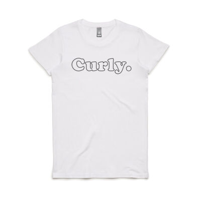 Curly - blk outline - womens Maple T Thumbnail